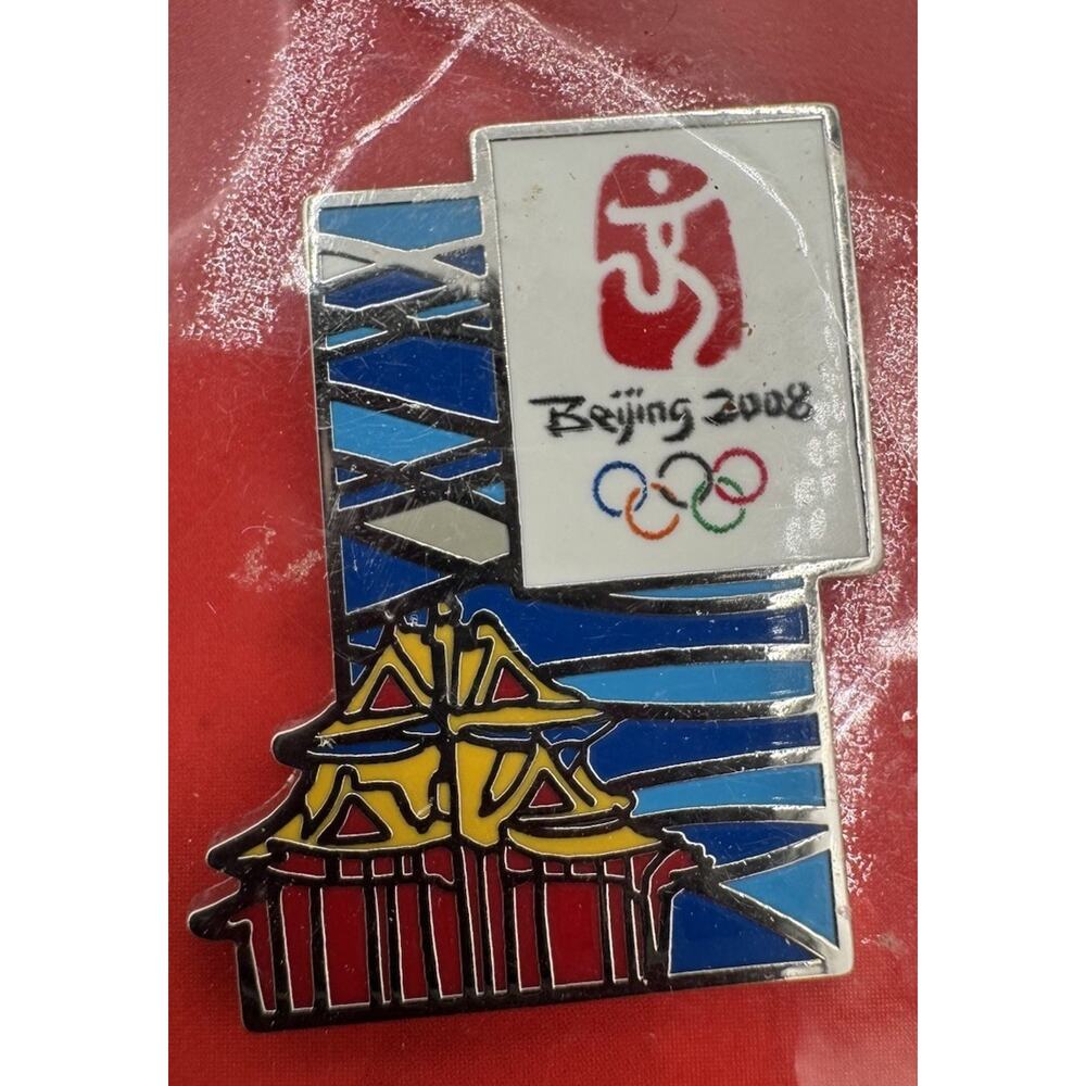 Vintage Collectible Beijing 2008 Olympic Games Pin Depicting A Pagoda
